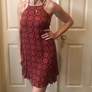 ❤️ Burgundy Tank Top Dress with Floral Pattern❤️